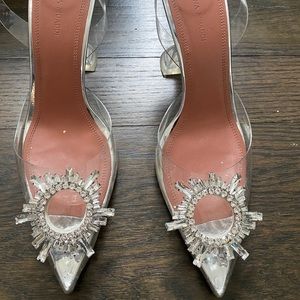 Begum Glass Transparent Muaddi Heel Clear Shoe PVC